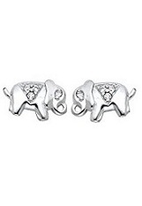 beautiful mini elephant white gold earrings for babies and children